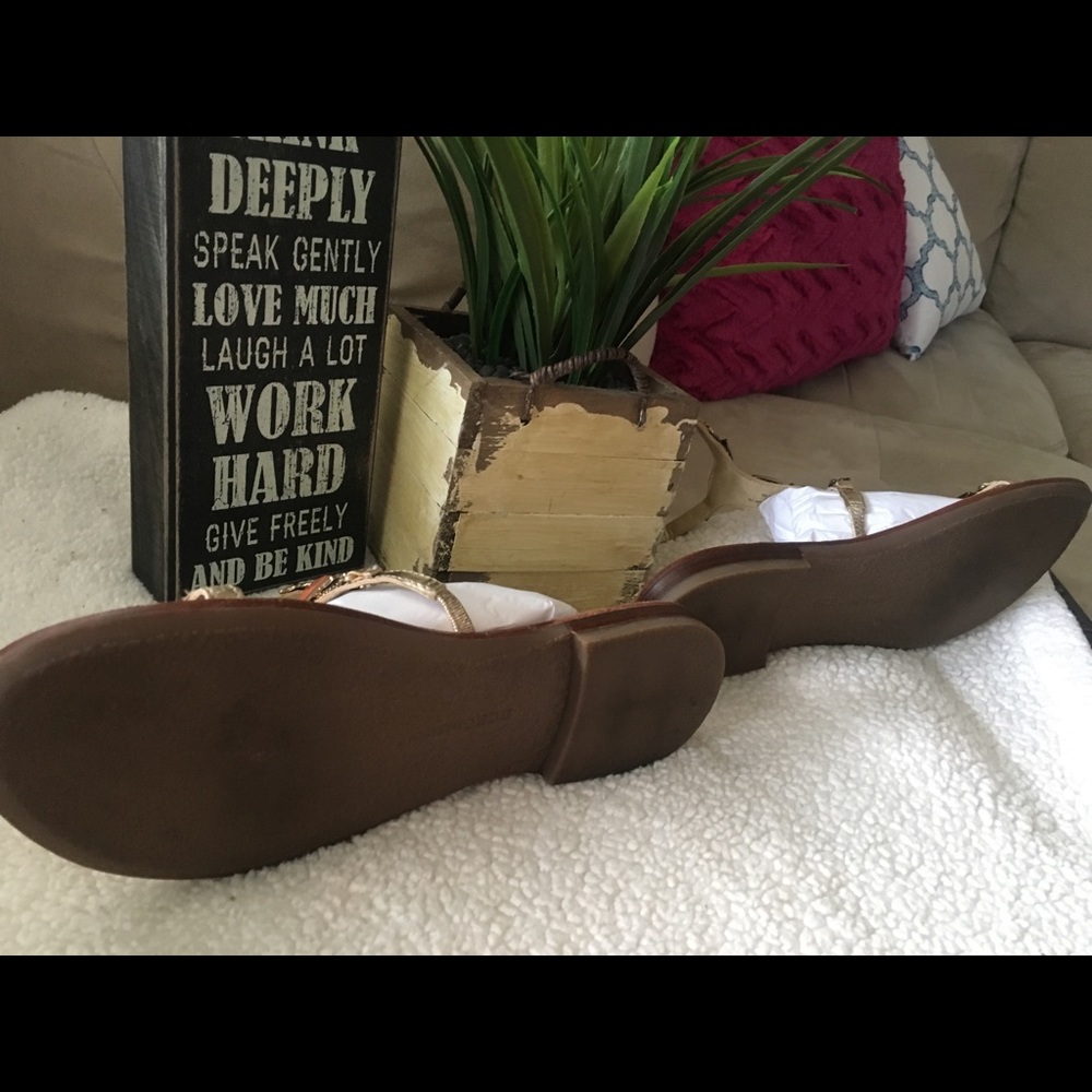 Bcbgeneration Gold Gemstone Gladiator Sandals - image 4